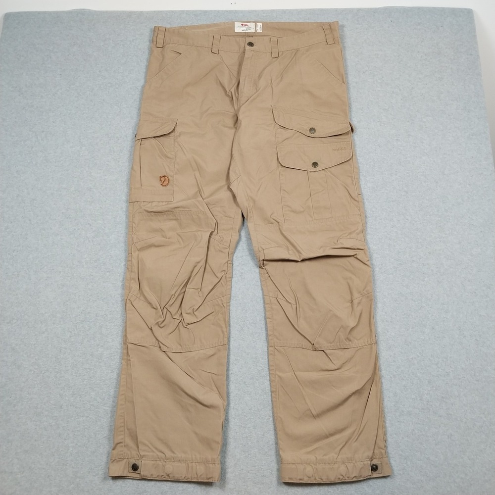 Fjallraven Pants 37x32 Brown Tan Vidda Pro G1000 Outdoors Hiking Climbing